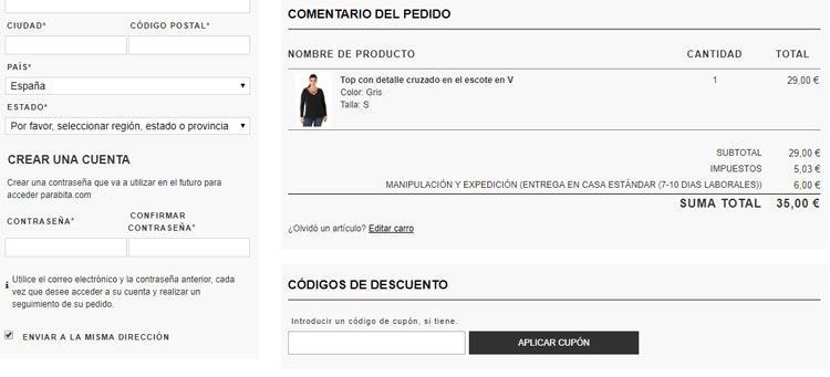 Cupón descuento Parabita