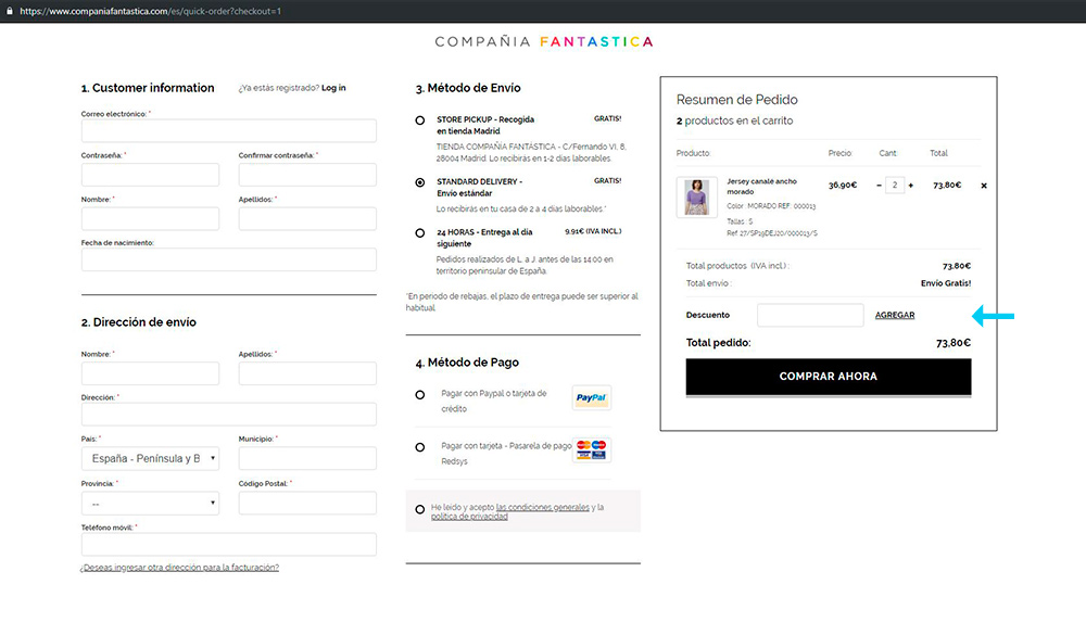 códigos promocionales Compañía Fantástica