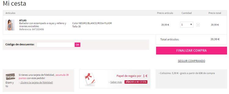 Código descuento Etam
