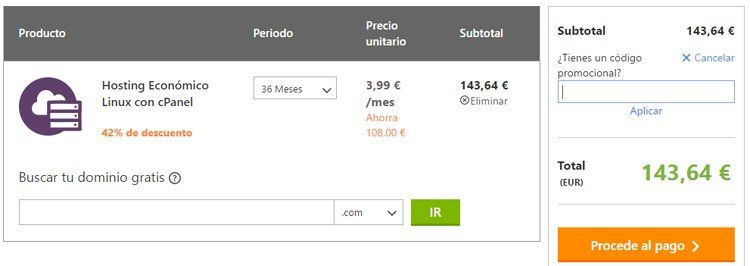 Código promocional Godaddy