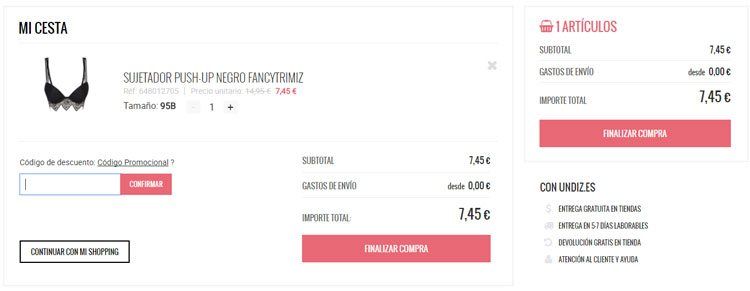 Código descuento Undiz