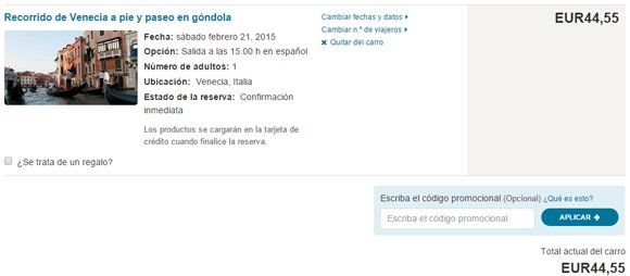 Código promocional de Viator