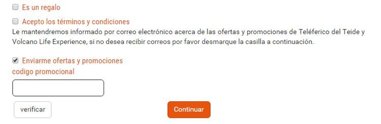 Código promocional Volcano Teide