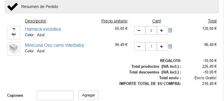 Cupón descuento Bebés Victoria