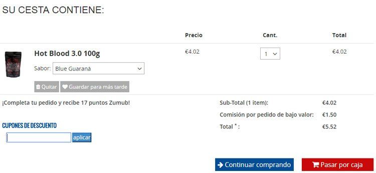 Cupón descuento Zumub