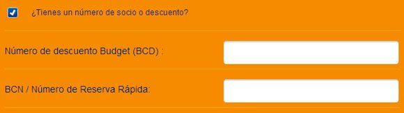 Número descuento Budget