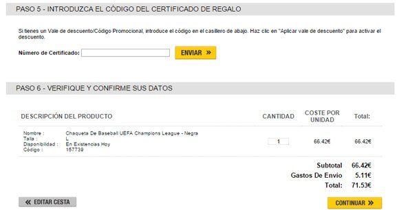 Vales descuento Tienda Real Madrid